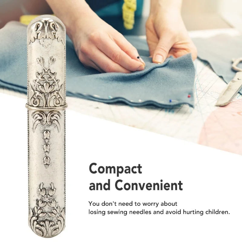 Naalden Case Vintage Draagbare Metalen Borduurnaaldhouder Voor Hand Naalden Rose Goud
