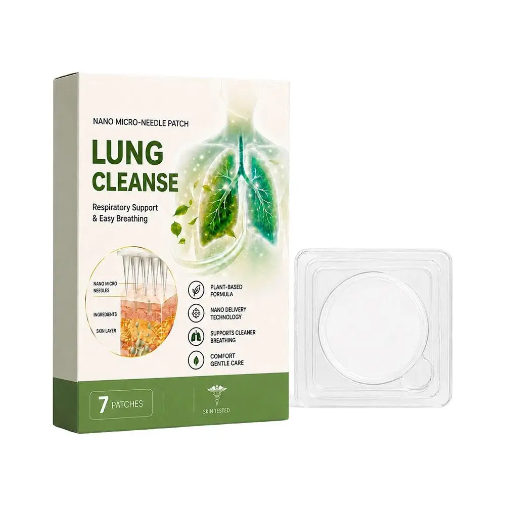 Lung Support Patch Nano Micro-Needle Patch with Vitamin E Hyaluronic Acid Gentle Skin Care 7 Patches for Travel and Night
