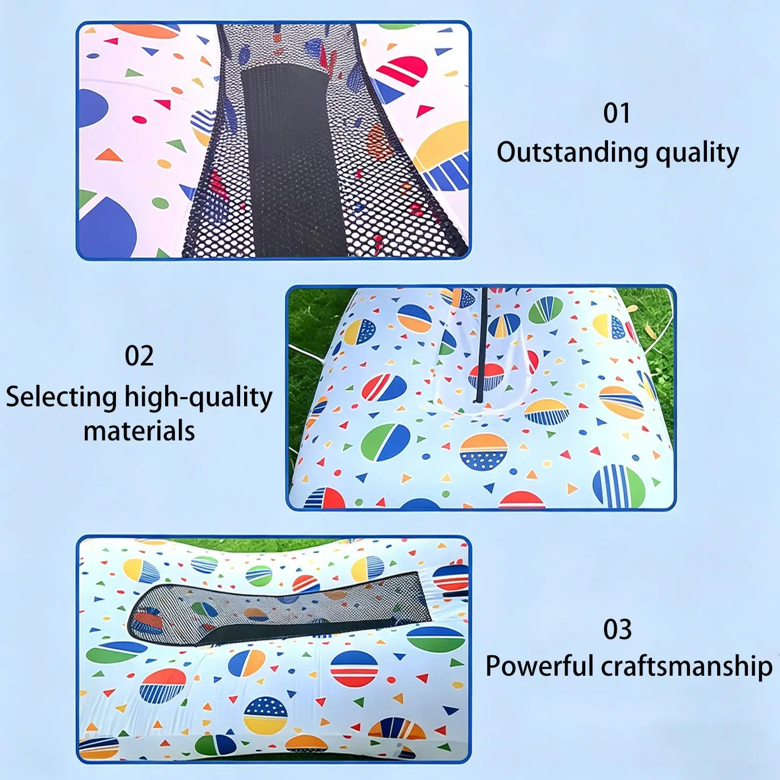 

Inflatable Beach Lounger Camping Air Sofa With Sun Shade Outdoor Lounger Chair For Outdoor Camping Hiking Picnic Vacation