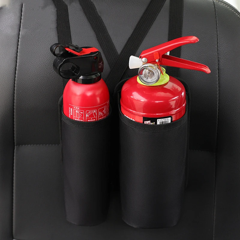 Car Fire Extinguisher Hanging Bag Trunk Organizer Fire Extinguisher Storage Bag Trunk Seat Back Holder Accessories 2 Sizes