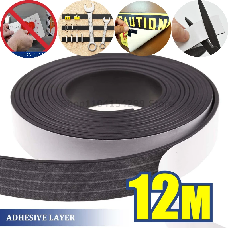 Starkes Magnetband, selbstklebende Magnetstreifen, flexible Bänder für Zuhause, Büro, DIY, Fotos, Poster, feste Gummimagnete