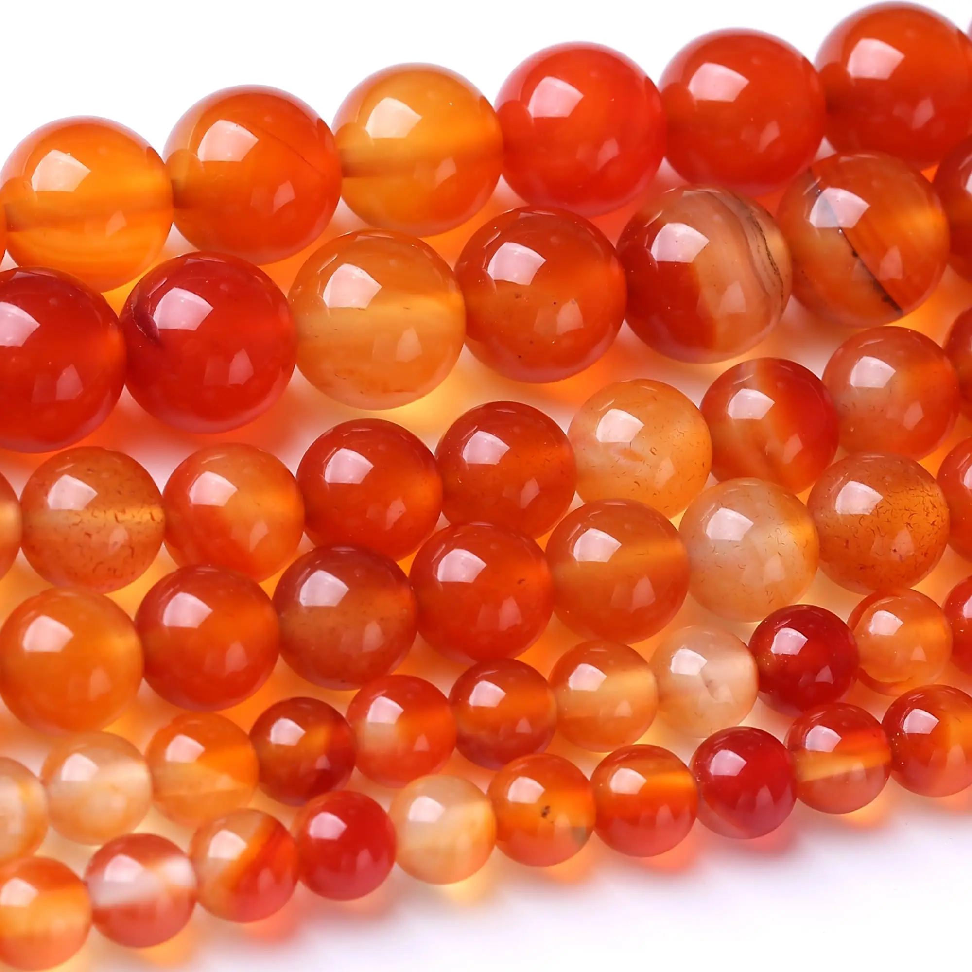 Natural Stone Beads 4-10mm Red Stripe Agate Round Loose Spacer Beads for Jewelry Making DIY Bracelets Earring Accessories