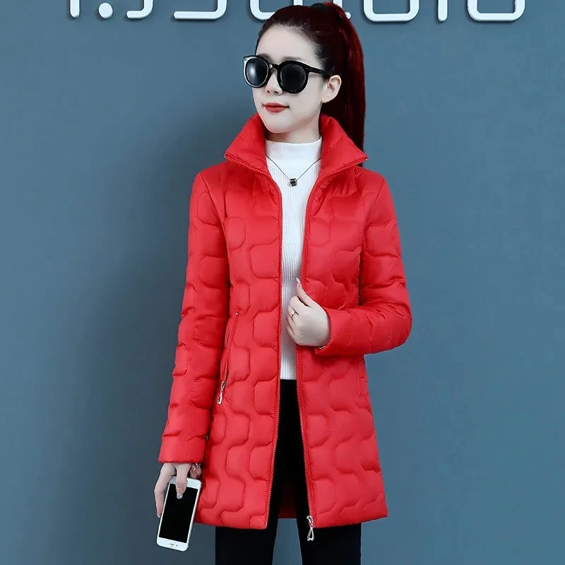 Down Cotton Jacket Women 2023 Spring Autumn New Fashion All-match Casual Padded Coat Female Light Large Size Warm Parkas