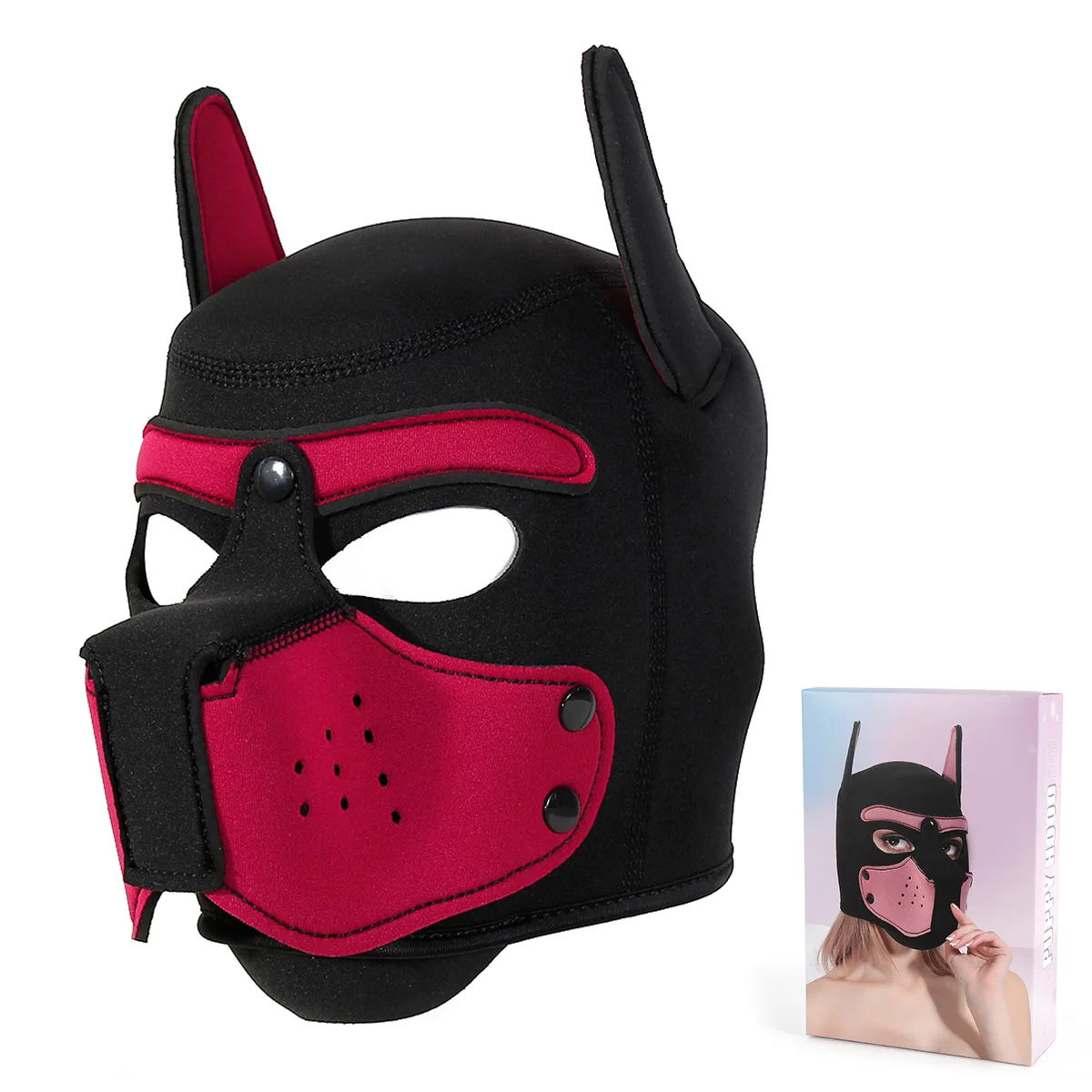 10 Farben Welpen Cosplay Armband Kostüme aus gepolsterter Hundemaske Vollkopfhaube Maske mit Ohren für Männer Frauen Hund Rollenspiele