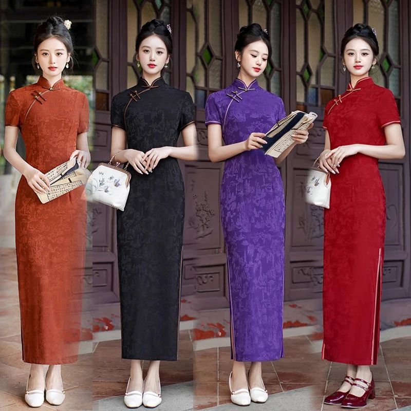 

qipao dress Traditional sexy costume woman new chinese style vintage improved with short sleeves good quality high-end cheongsam