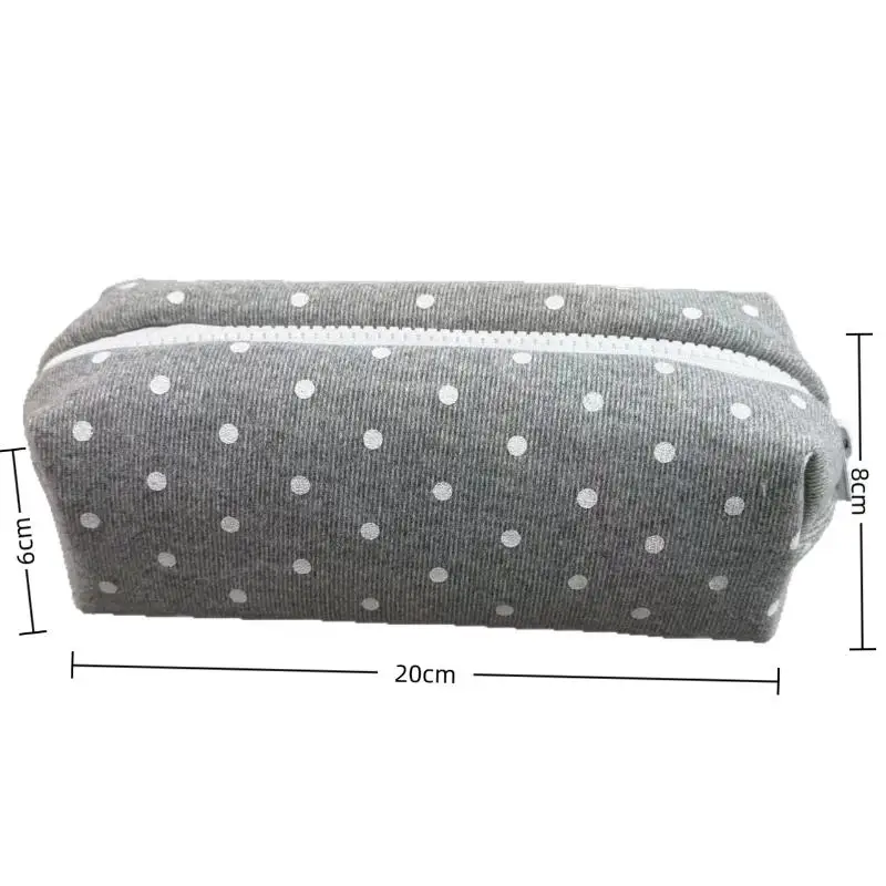 Stifteetui mit Polka-Dot-Muster, großes Fassungsvermögen, weiche Haptik, Stifttasche, Schreibwaren-Organizer, ideal für den Schulanfang, 1 Stück. – Detail 11