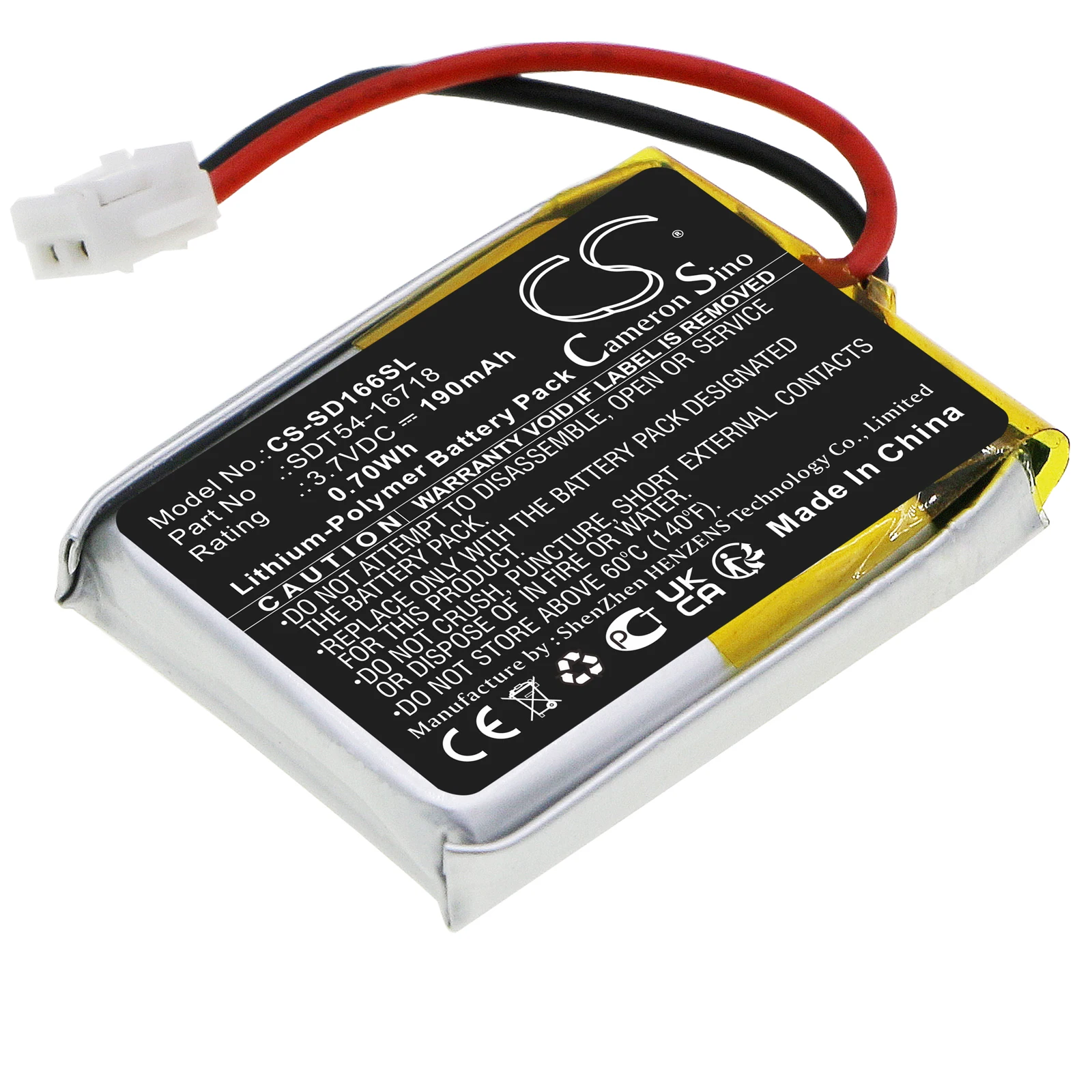 

Replacement Battery for Sportdog:SDT54-16718,YardTrainer YT-100 Collar,SDT54-16683,No Bark Collar SBC-10,Dog Collar-190mAh