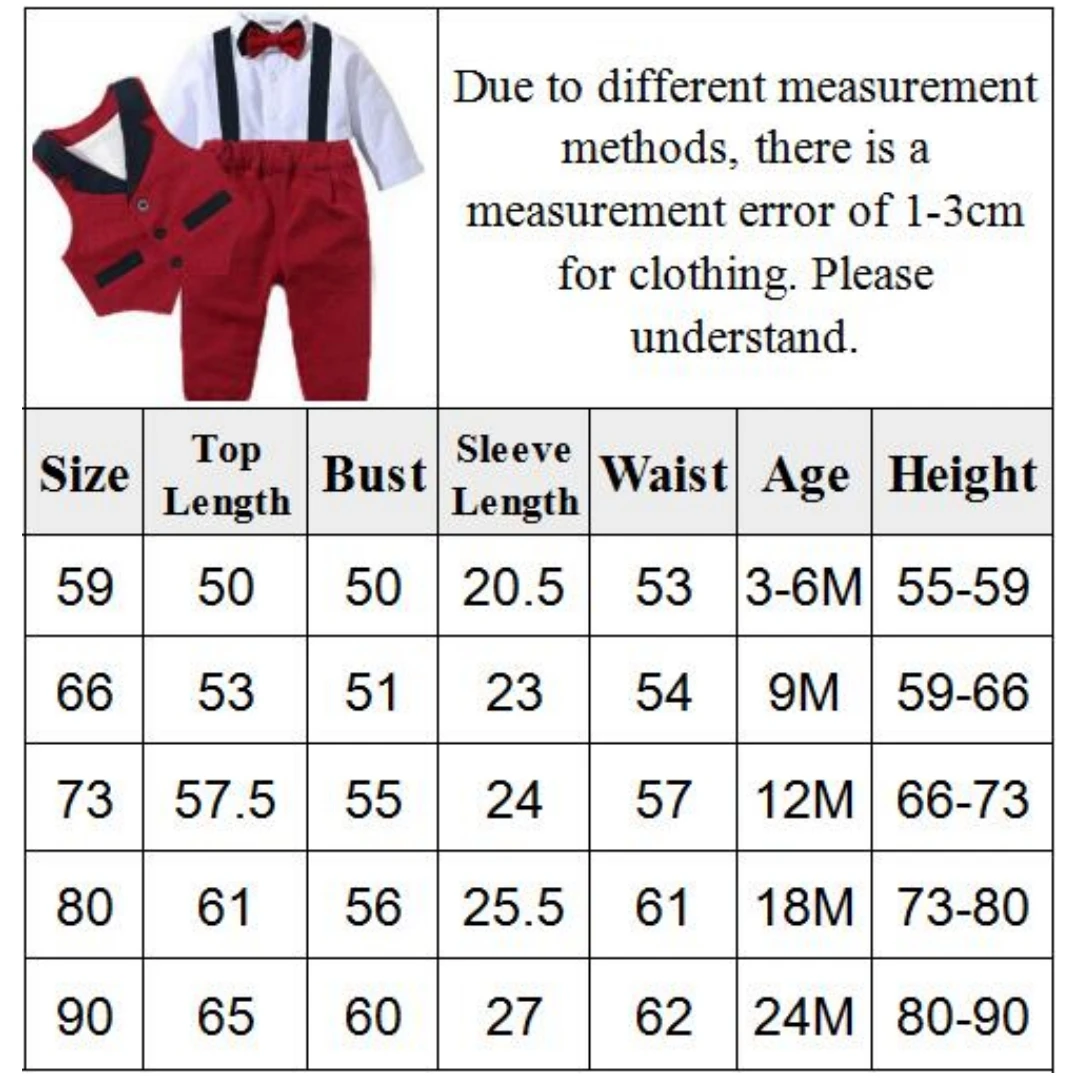 Baby Suits Newborn Boy Clothes Romper + Vest Infant Formal Clothing Outfit Party Bow Tie Children Toddler Birthday Dress 0- 24 M