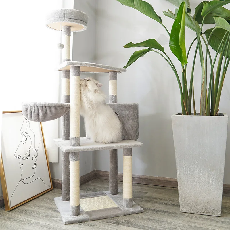 Cat climbing frame furniture Cat scratch Cat tree tower house Cat condo One large cat shelf Non-occupied scratching post Cat toy