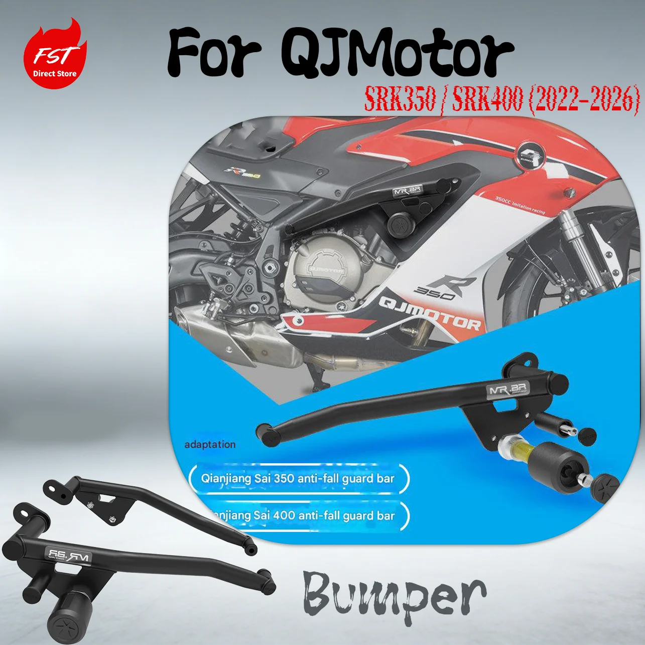 

Heavy Duty Steel Frame Crash Bar Bumper For QJ SRK400 SRK350 Anti-Fall Sliders Protector Accessories