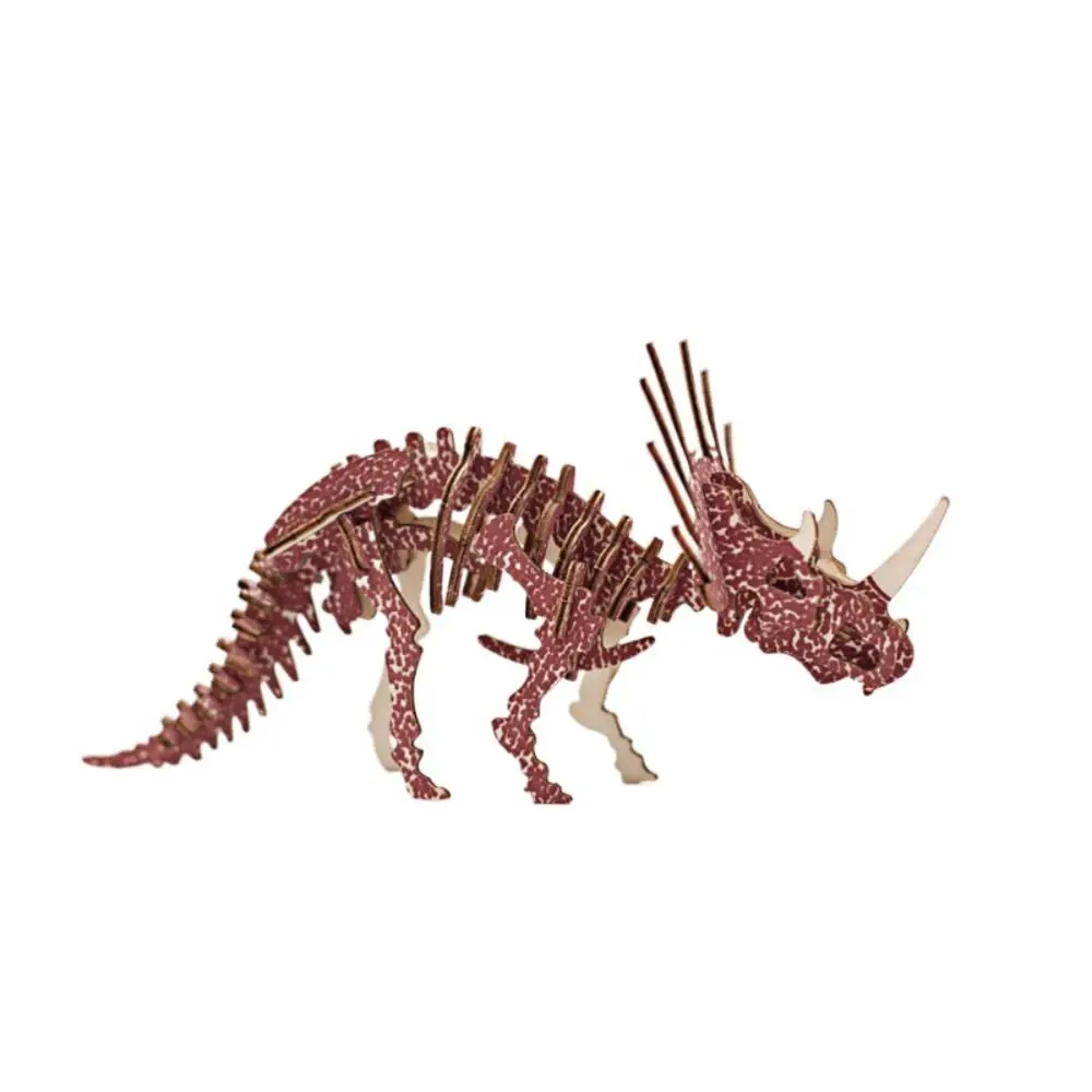 Deinonychus 3D Wooden Dinosaur Puzzle Diplodocus Spinosaurus DIY Dinosaur Model Triceratops Safety Tyrannosaurus Jigsaw Gifts