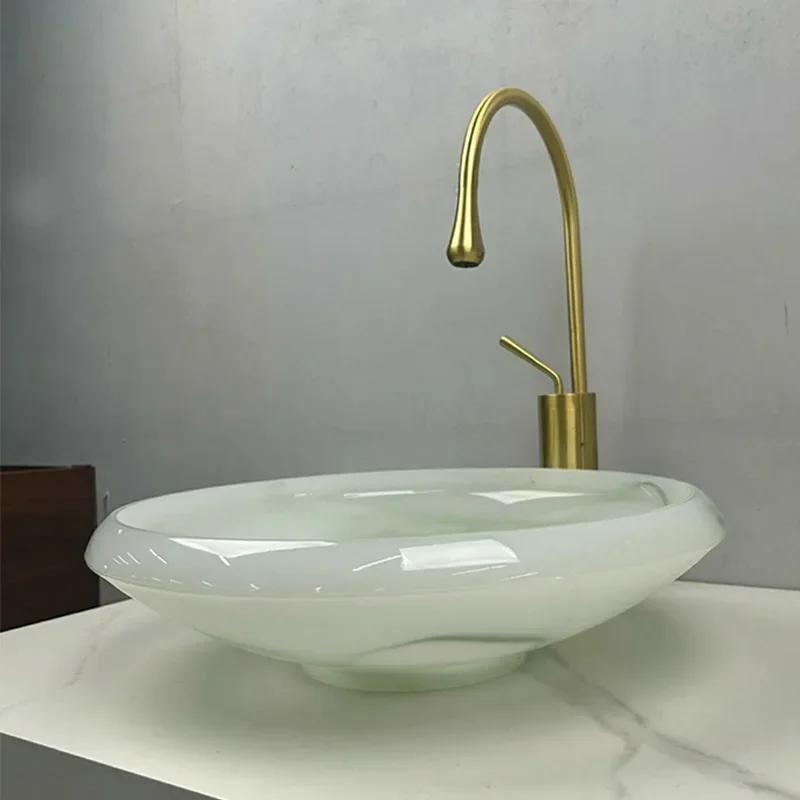 Glazed counter basin, bathroom cabinet, washbasin, toilet, colored balcony, washbasin, sink.
