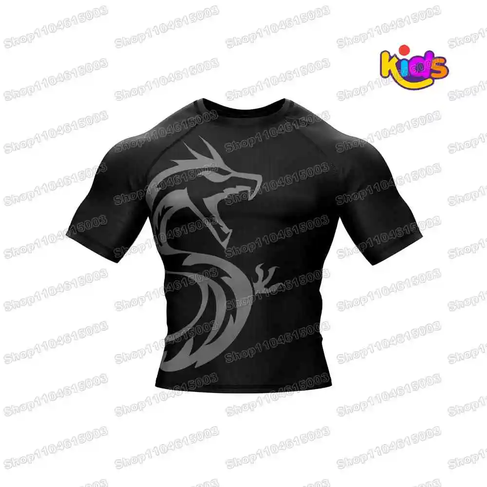 

1th Spring Kids Surf Clothing BJJ MMA Boys Rash Guard Short Sleeve Diving T-Shirt Tight Swimwear Summer Beach Floatsuit Girls