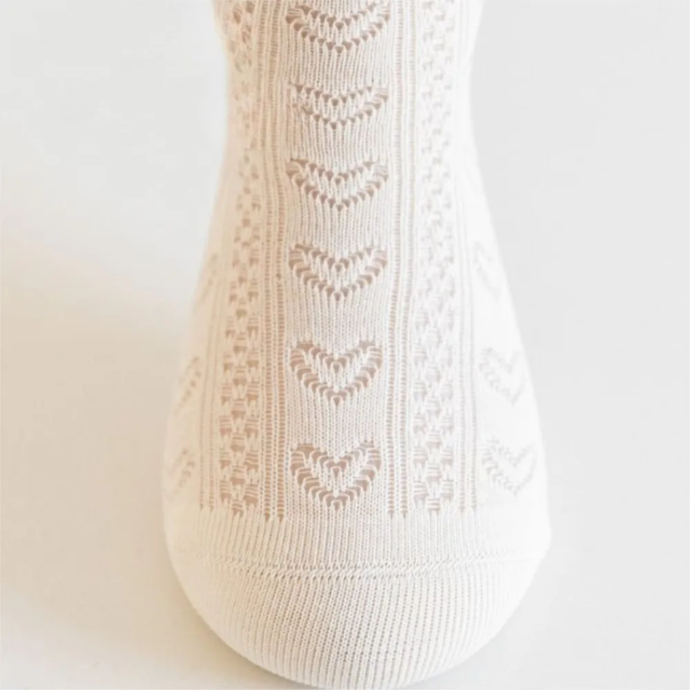 Girls Long Tube Lace Stockings Sweet Bow Jacquard Pattern Mesh Sock Baby Girl Ballet Fishing Net Frilly Socks Lolita Leggings