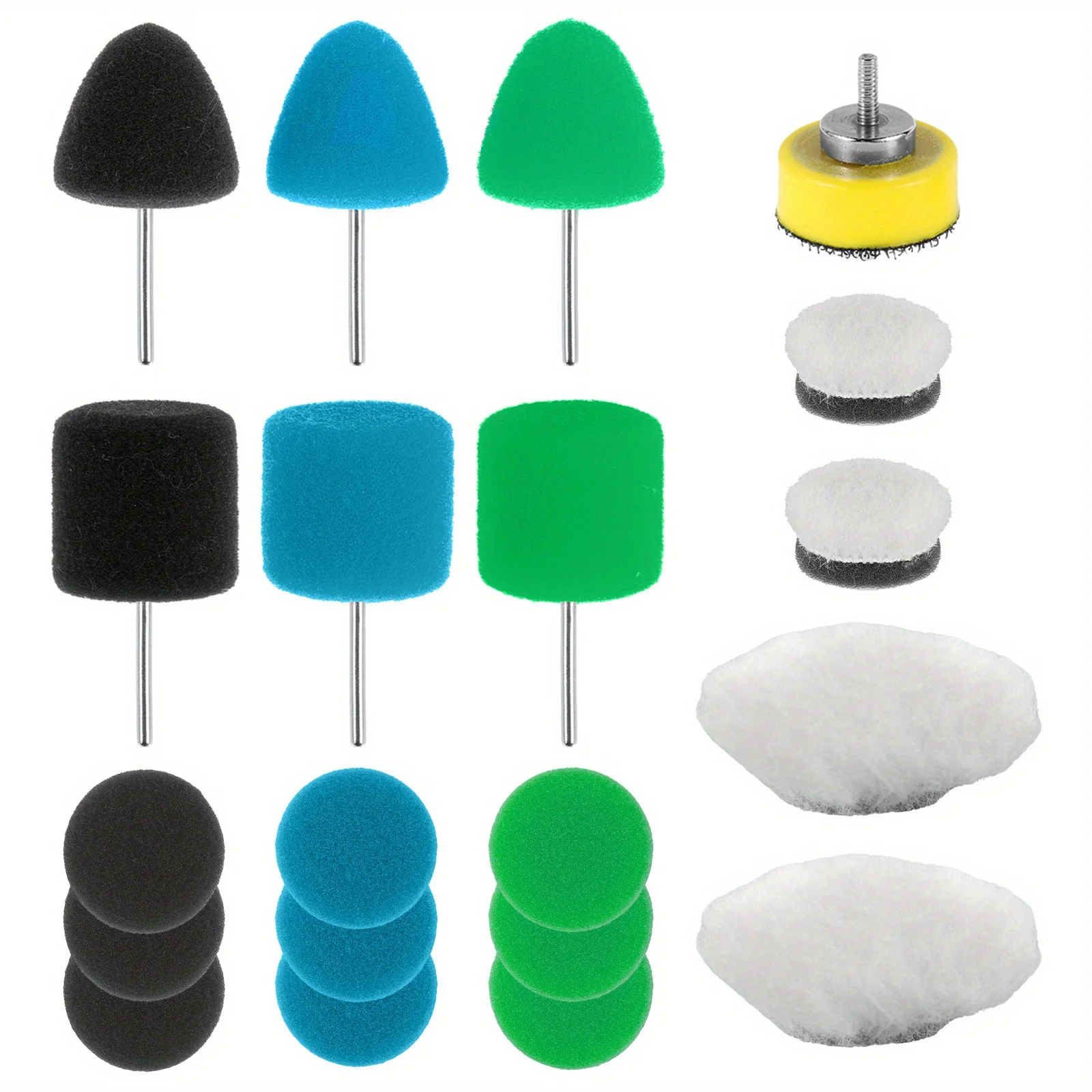 Mini polishing pad, mini detail polishing pad set,  with backing pad car mini detail polishing plate mini polishing pad set