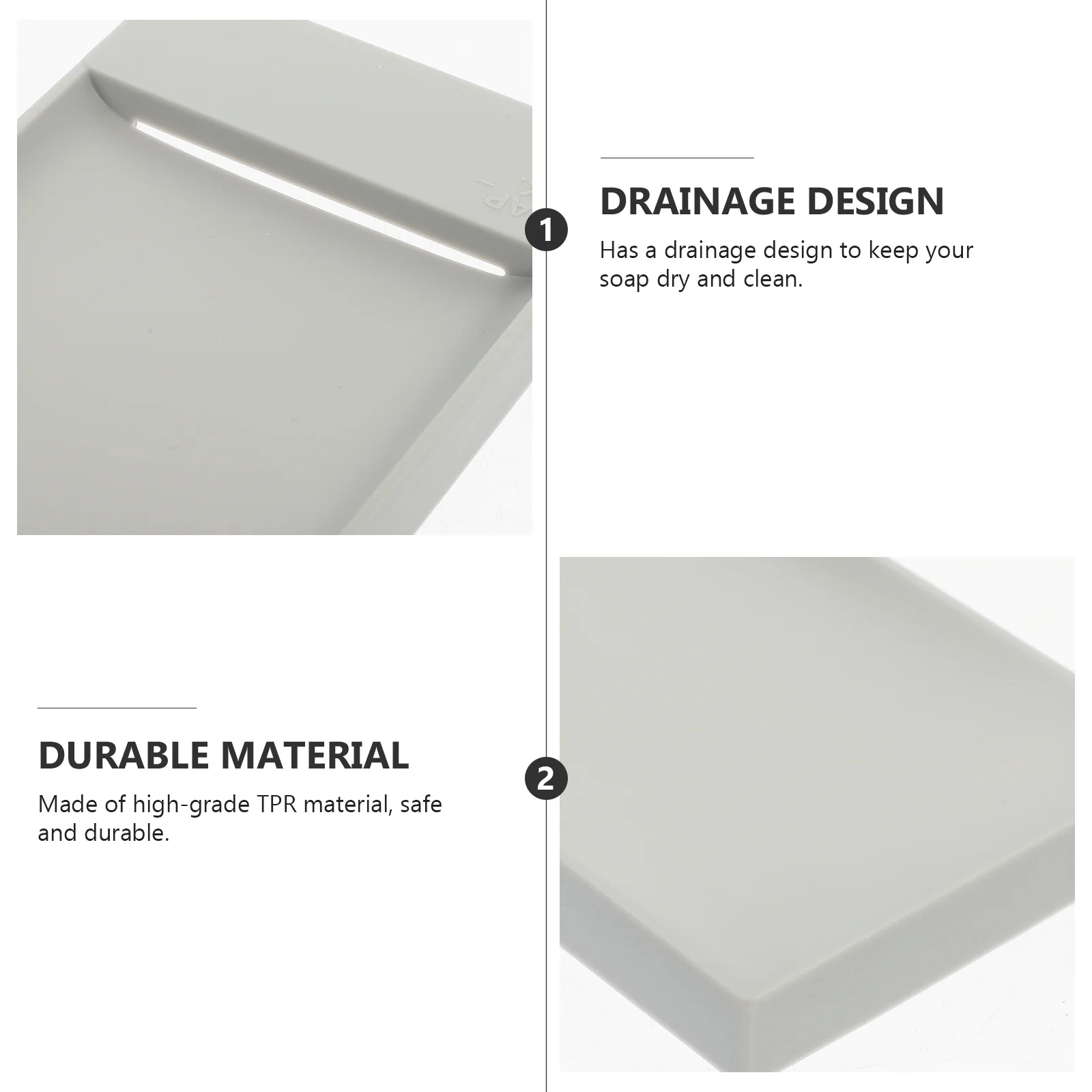 

2Pcs Soap Drain Rack Wear Resistant Self Draining Soap Plate for Bathroom Kitchen Countertop Storage Bathroom Accessories