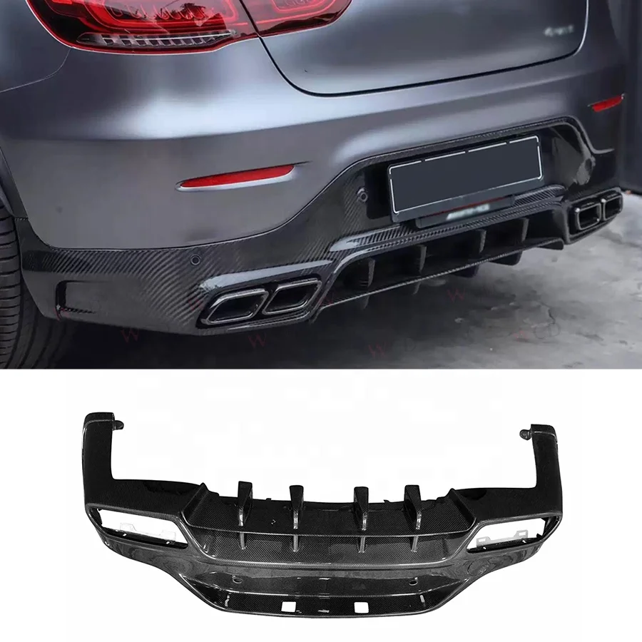 GLC63 Top Style Rear Bumper Lip For Mercedes-Benz GLC63 AMG GLC43 X253 COUPE Rear Diffuser Bodykit