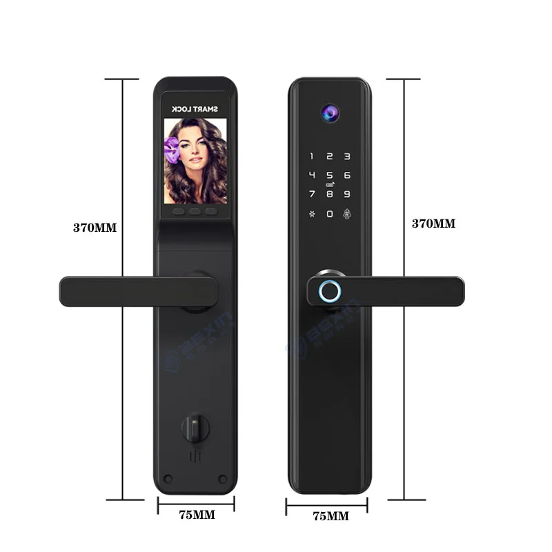 TUYA APP WiFi Automatic Digital smart camera fingerprint door lock  With doorbell cat eye lock