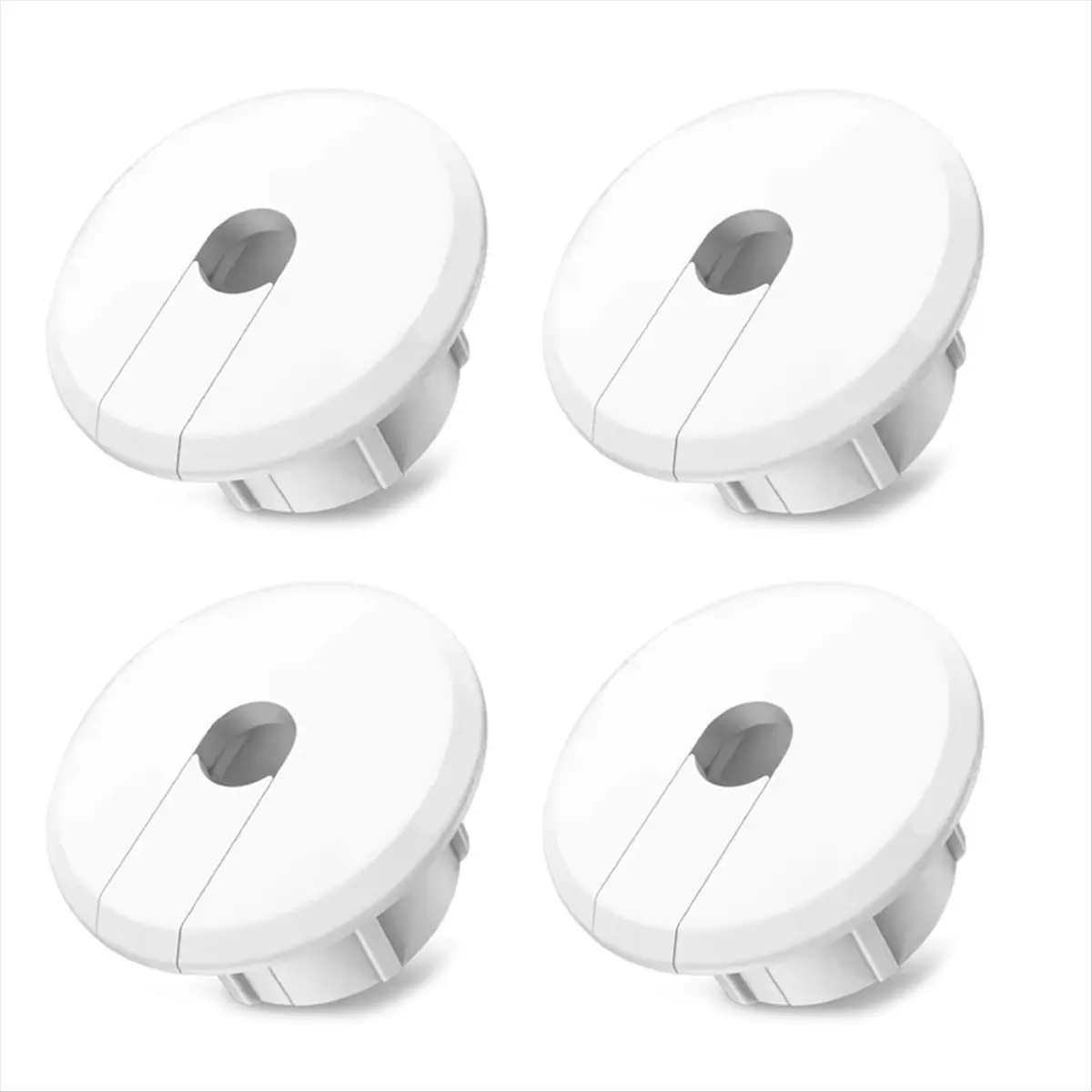 SCLS Wall Bushing Grommet Ethernet Cable Organizer Network Wire Management Furniture Cable Hole Wire Routing Kit White