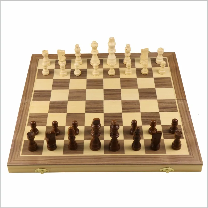 Chess Set Magnetic Wooden Folding Large Traditional Classic Handmade Solid Wood Chess Board Children's Gift Board Game