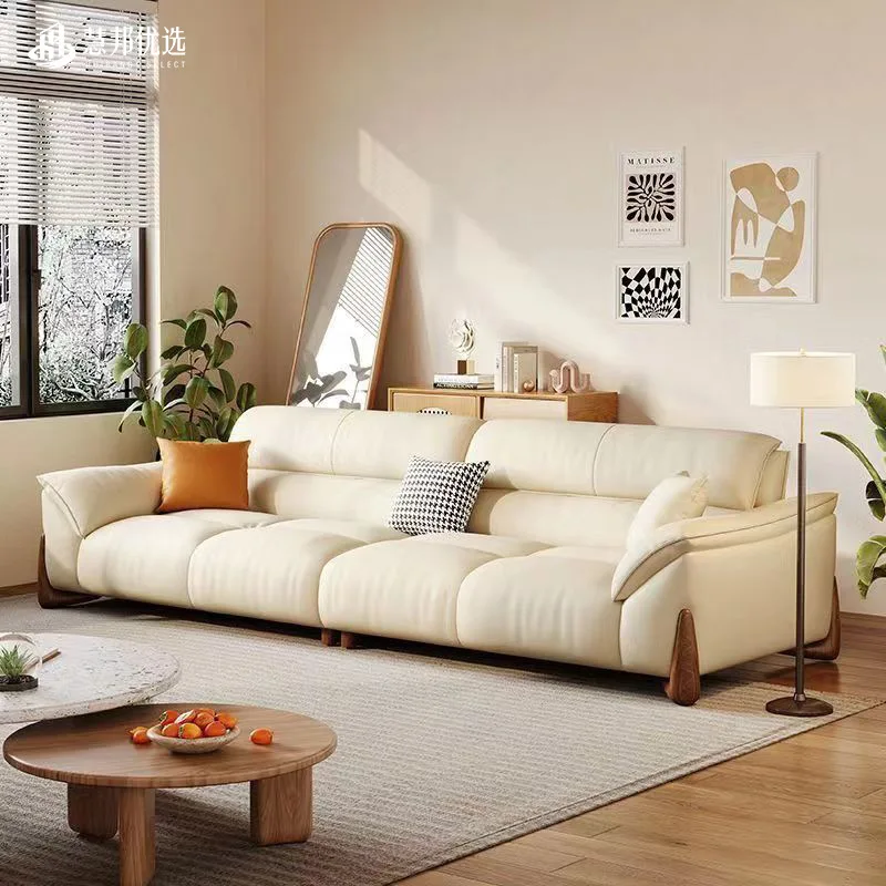 

Sofa Cream Living Room Simple Modern Small Apartment Fabric Sofa