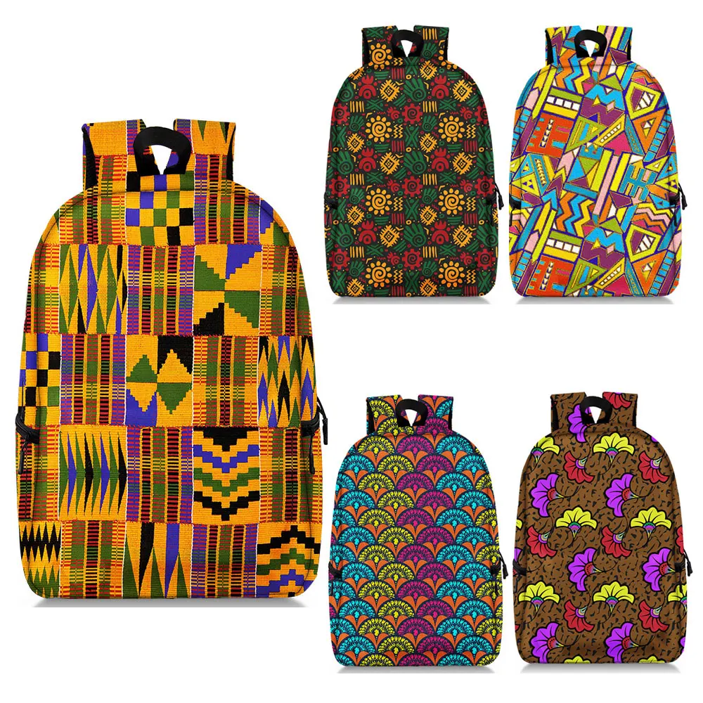 Afro Tribal Ethic Flower Backpack African Women Shoulder Travel Bags Africa Rucksack Teenager Laptop School Bags Girls Daypack