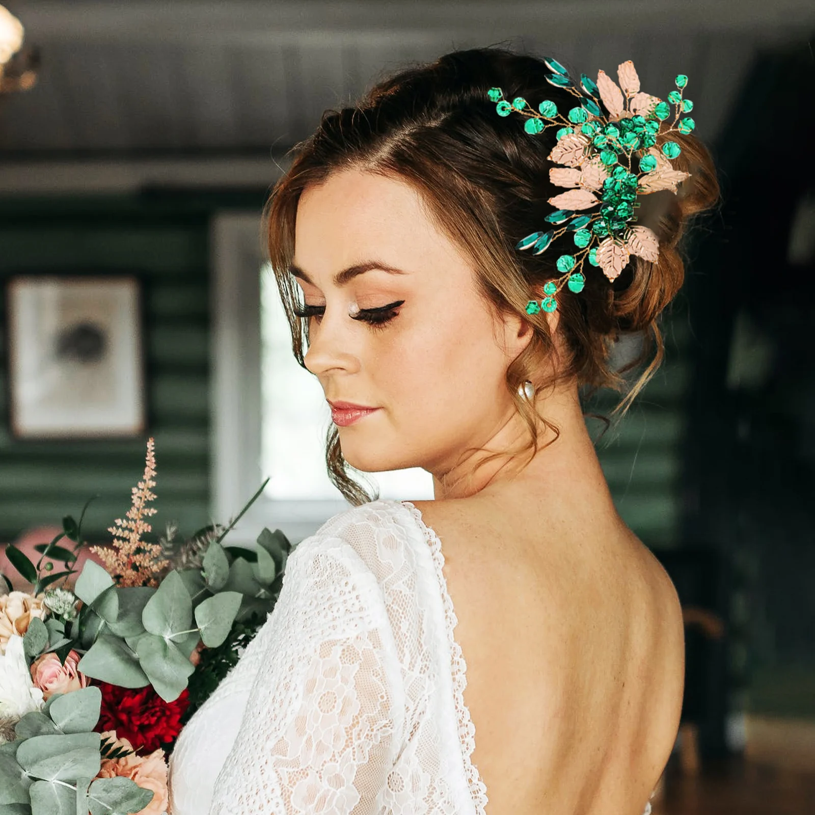 

2pcs Alloy Hair Comb Insert Stylish Rhinestone Decorative Clips for Wedding Party Bridal Women Girls HS-J6511
