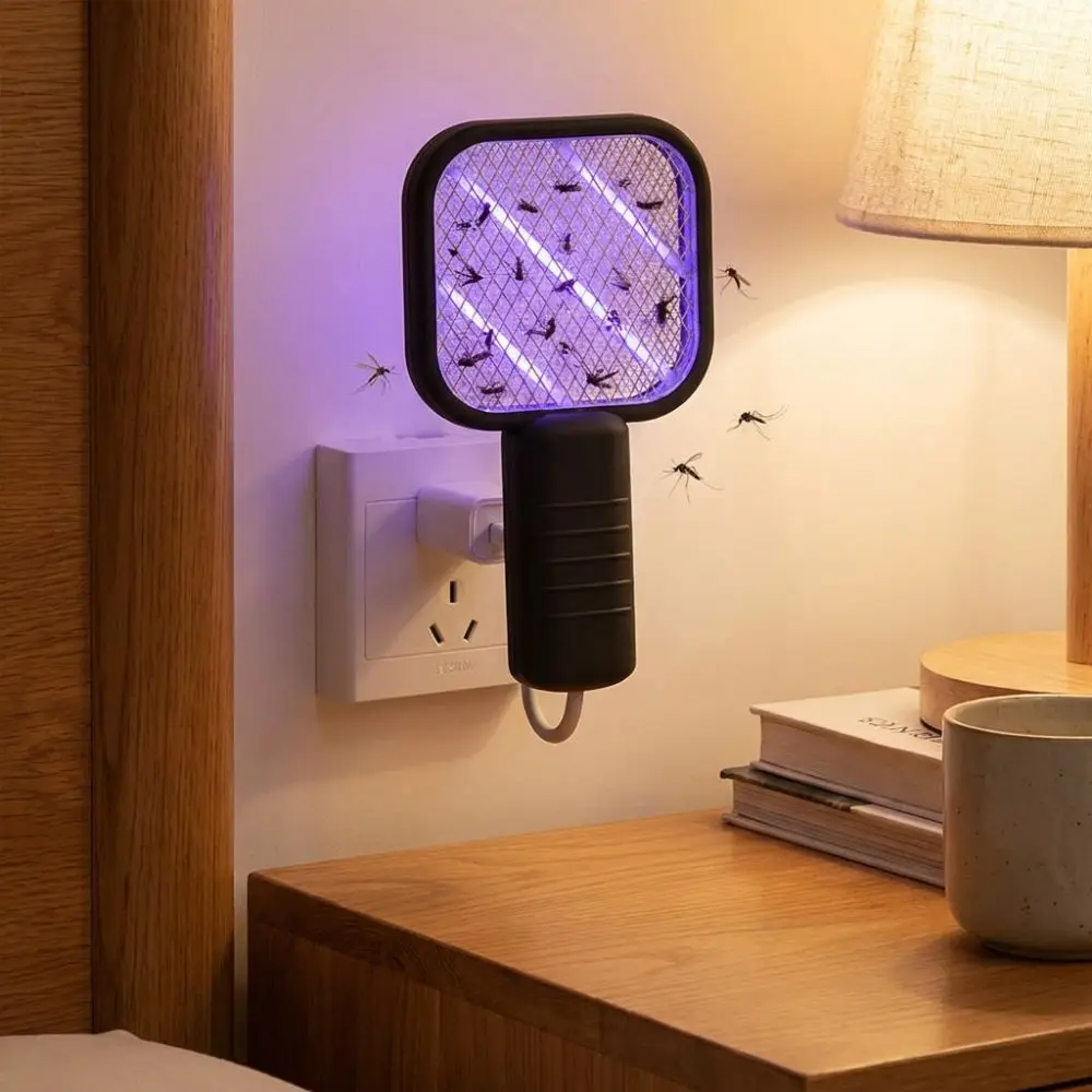 Durable UV Light USB Mosquito Swatter 5 Layer Security Net Portable Mosquito Killer Lamp 2 in 1 Electric Mosquito Device Bedroom