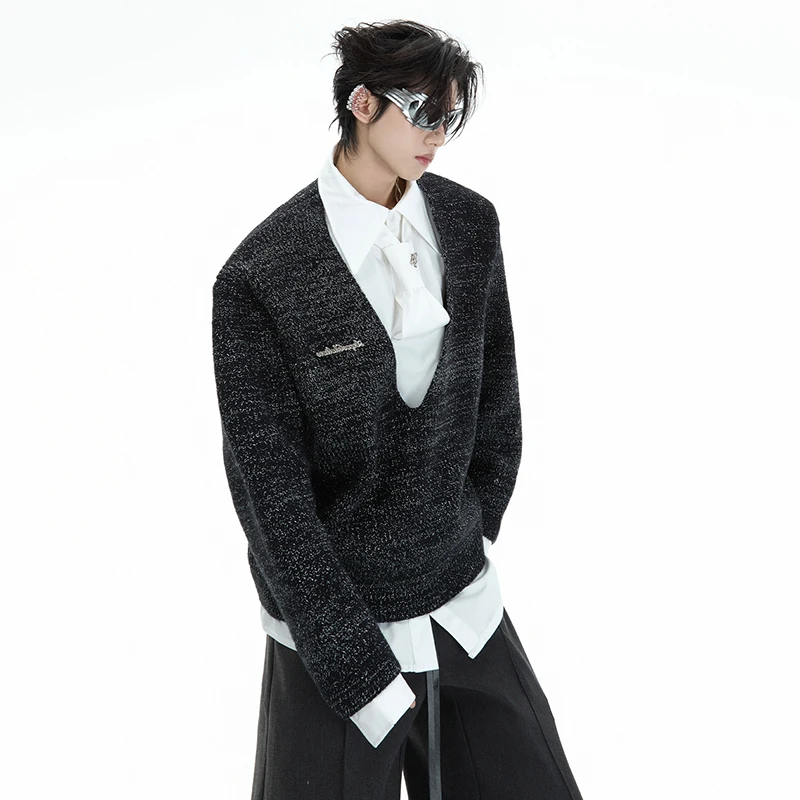 LUZHEN سترة المتخصصة تقسم التفكيك قطعتين التعادل قميص وهمية بسيطة فضفاضة متماسكة الرجال أناقة الأصلي الخريف القمم JY5565 #2