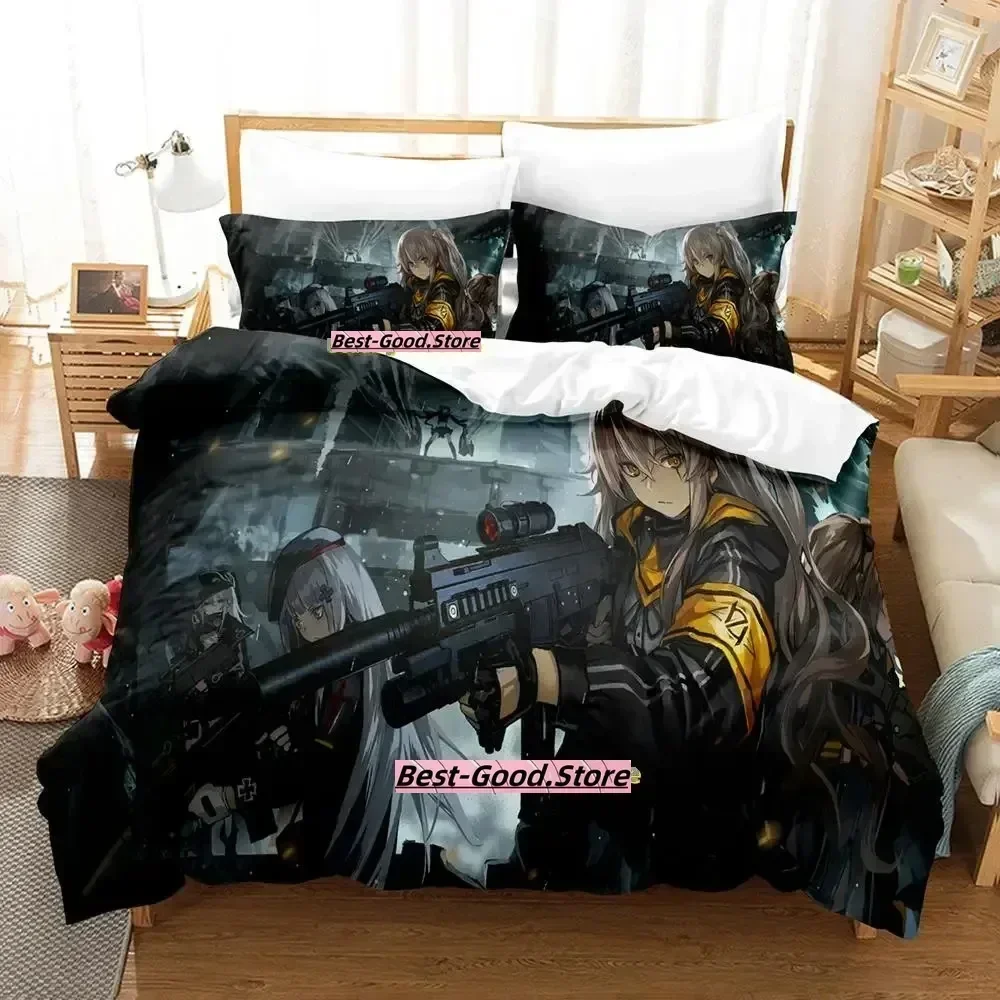 

Game Girls Frontline Anime Kawaii Printed Bed Set Duvet Cover Pillowcase Bedding Set Bed Linen Sheet Quilt Cover Queen King Size