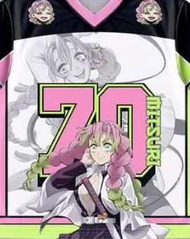 Demon Slayer Mitsuri Kanroji Anime série numéro 70 maillot surdimensionné Kpop Baseball Hockey tenue T-shirt quotidien unisexe hauts t-shirts