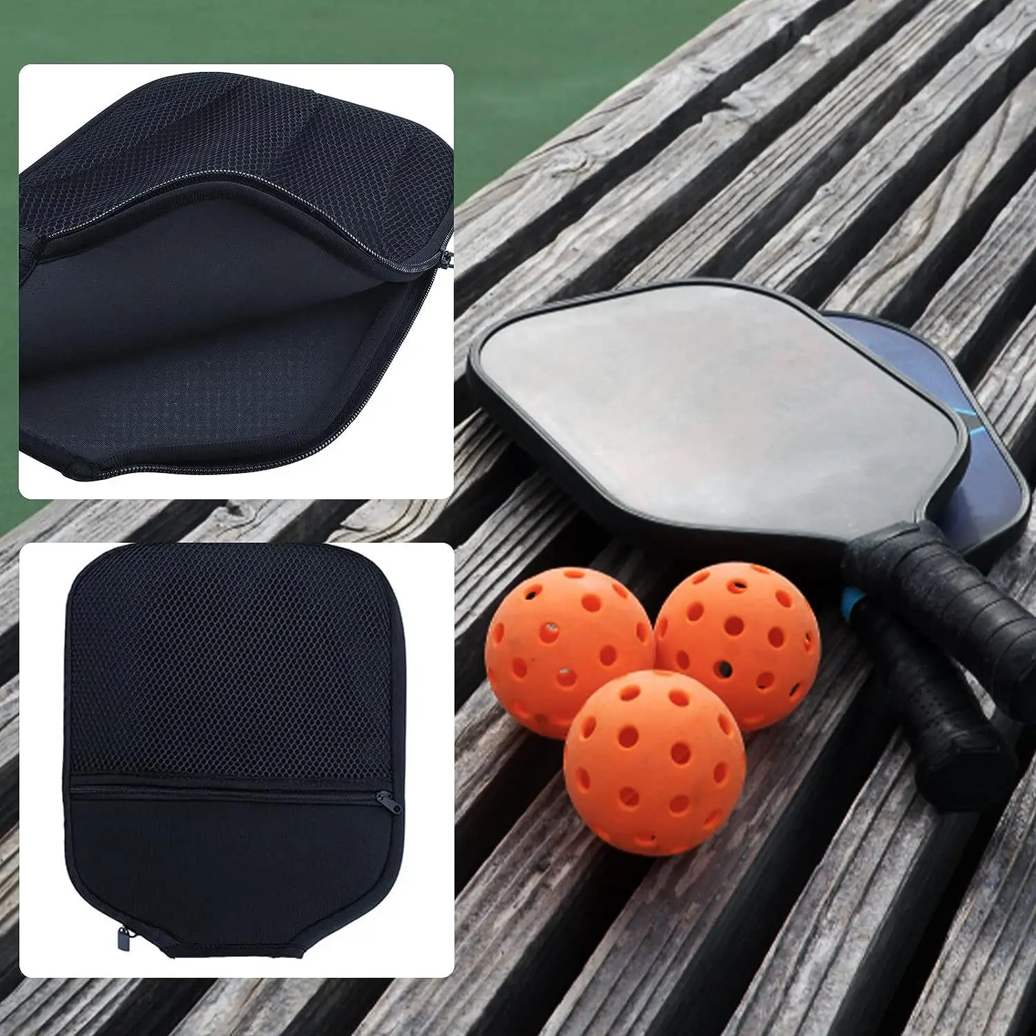 SONGYI Pickleball Paddle Cover Neoprene Sleeve with Lanyard Mesh Pocket Lightweight Foam Storage Case Protects Pickleball Racket - Image 2
