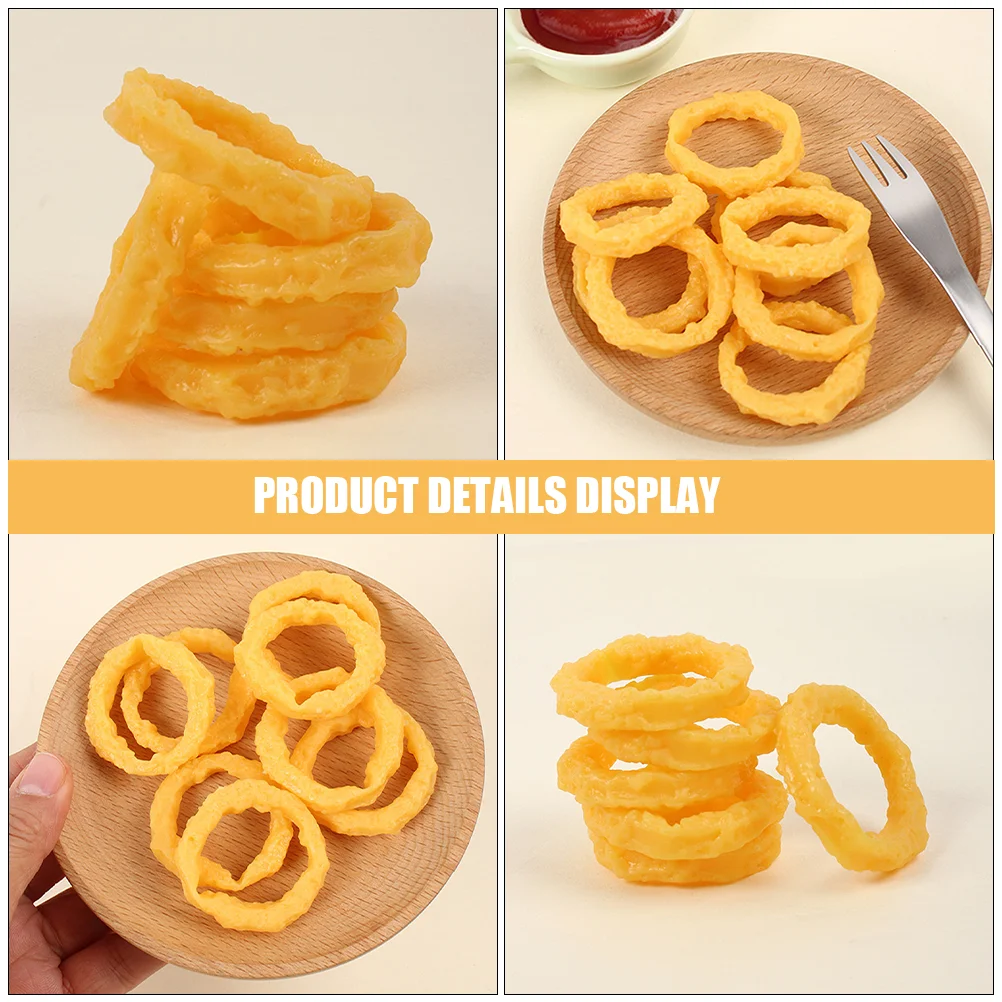 14 Pcs Fake Food Simulated Squid Rings Photo Prop Model Lifelike Realistic Orange Bride