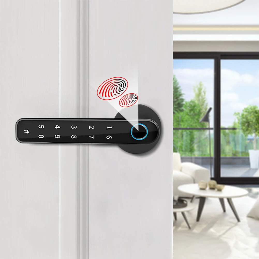 

Electronic Handle Door Knob Fingerprint Biometric Digital Door Lock Password Fingerprint Keyless Security Door Handle