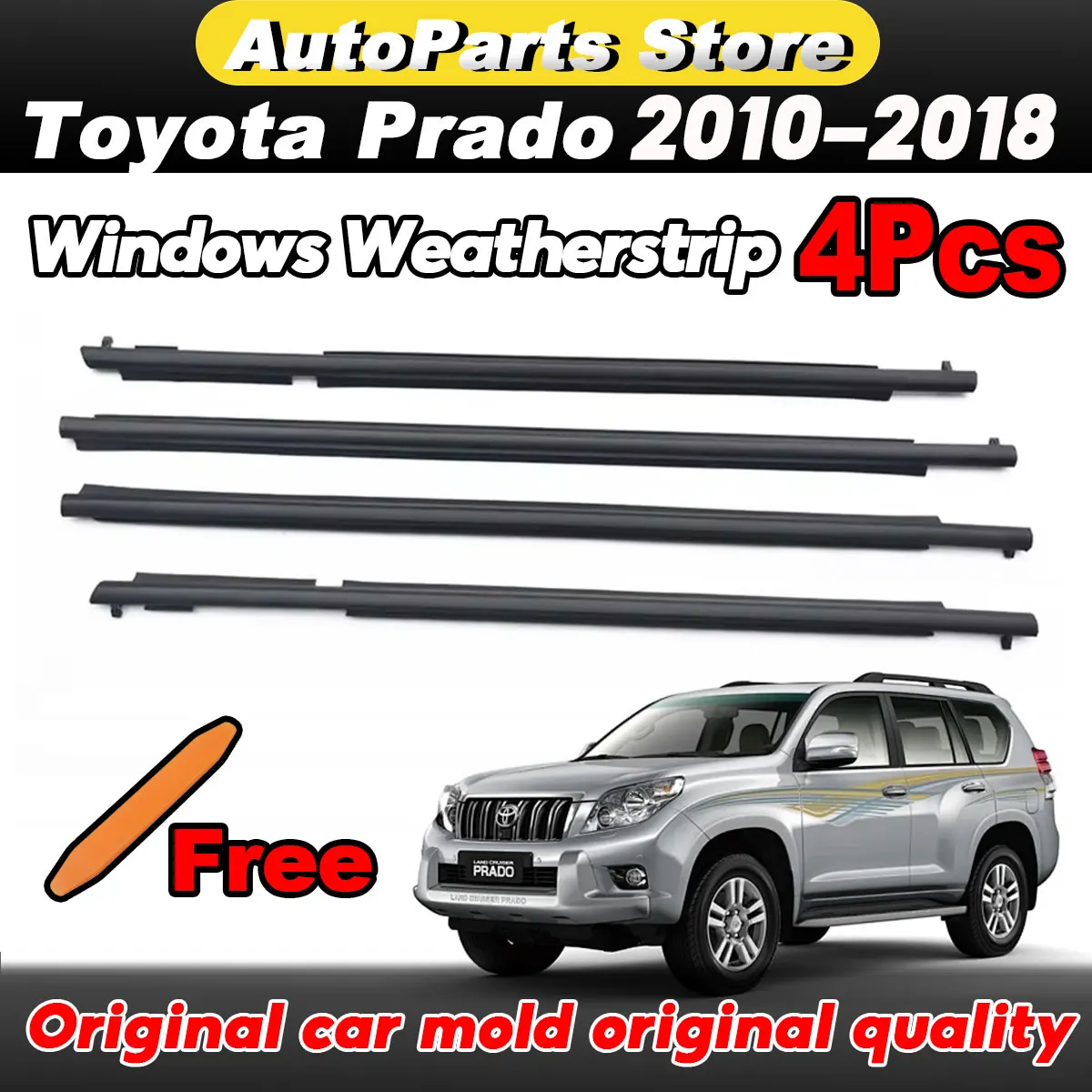 

Car Window Weatherstrip Sealant Strip Door Window Glass Seal Moulding Trim For Toyota Prado 150 Series 2010-2018