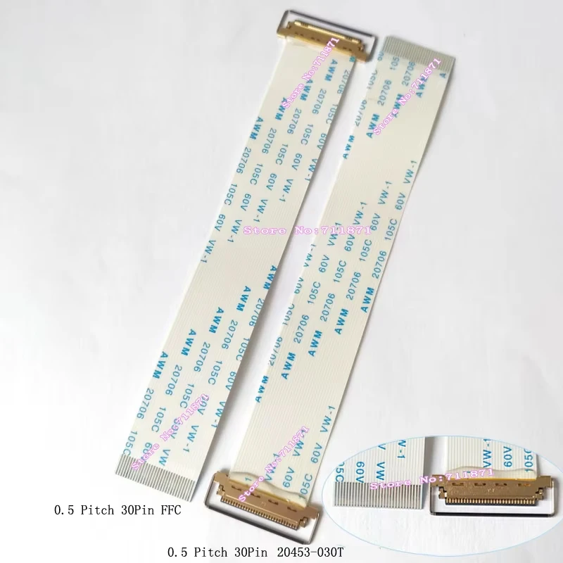 0.5 passo 30p 30pin 1 2 pista 20453-030t para fpc ffc edp cabo de tela com anel de tração 30 pinos 20453 030t fpc ffc edp linha fio