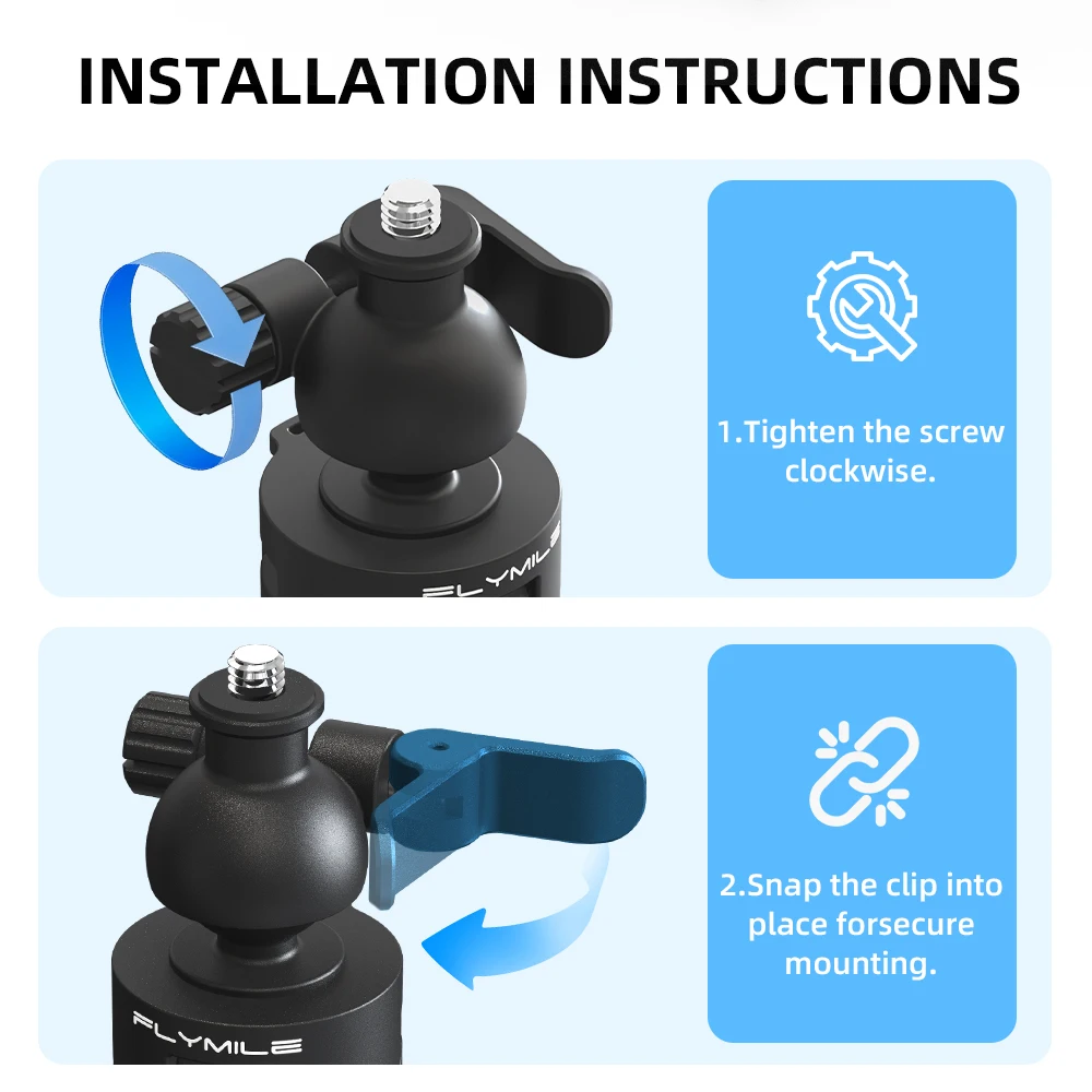 Flymile Selfie-Stick Stativ Verlängerungsstange für DJI Action 6/OSMO 360/Insta360 Ace Pro/Gopro Video-Erstellungs-Zubehör – Detail 12