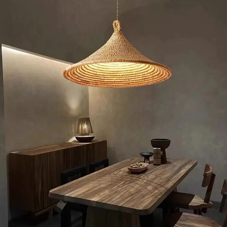 手織りのパーソナライズされたクリエイティブなレストランシャンデリア、ダイニングルームの天井ペンダントライト、吊り下げランプ、LED室内照明
