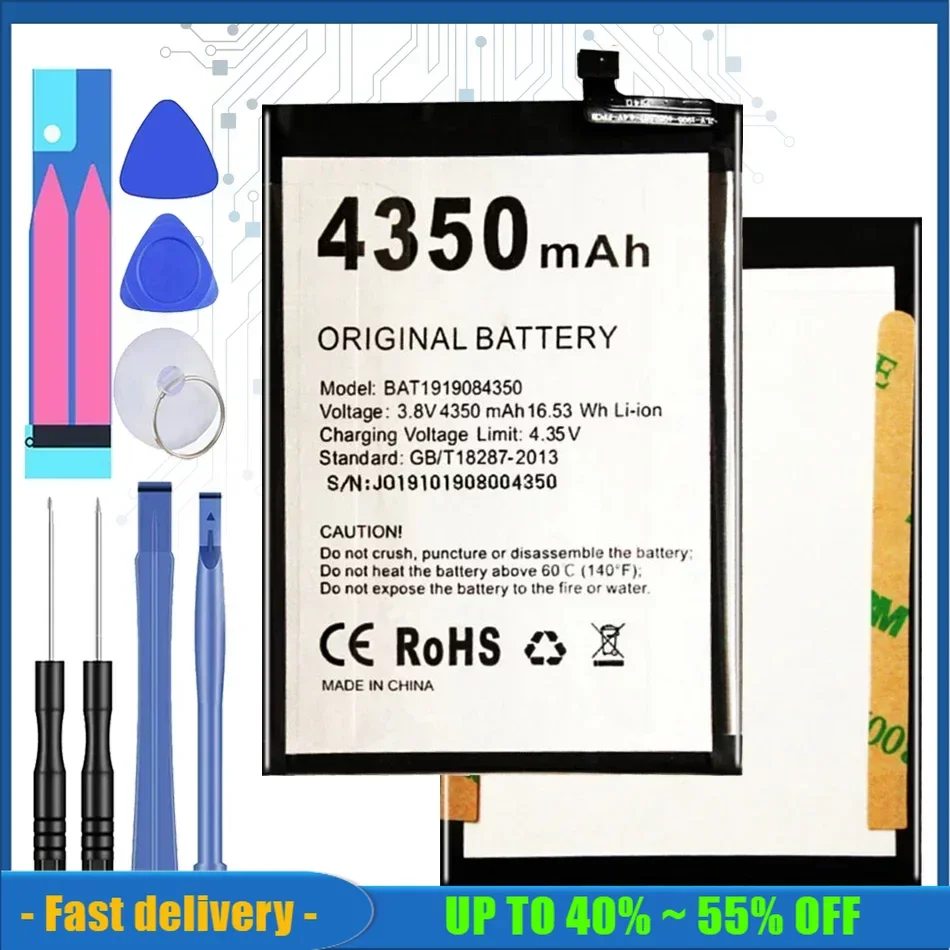 BAT1919084350 4350mAh Replacement Mobile Phone Battery For DOOGEE N20 N20Pro N20 Pro High Quality Smartphon Batteries