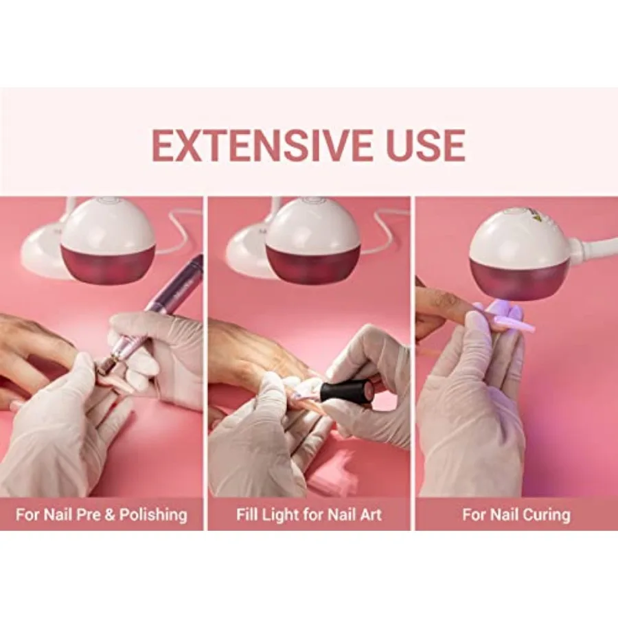 X3 Nail Tools Kit, Professional LED UV Nail Lamp with Nail Drill for Gel Nails, Flash Cure Gel Nail Lamp for Acrylic Nail Exten view 3