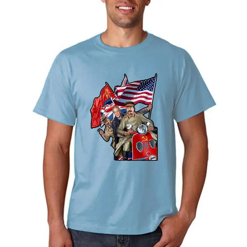 T-Shirt World War 2 Ally Stalin Roosevelt Churchill Scooter