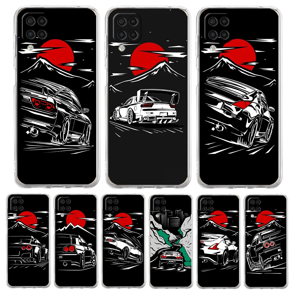 

JDM Car Phone Case for Samsung Galaxy A13 A22 A32 A52 A53 A72 A51 A71 A11 A31 A41 A01 A21S 5G Transparent Shell Capas Bags TPU