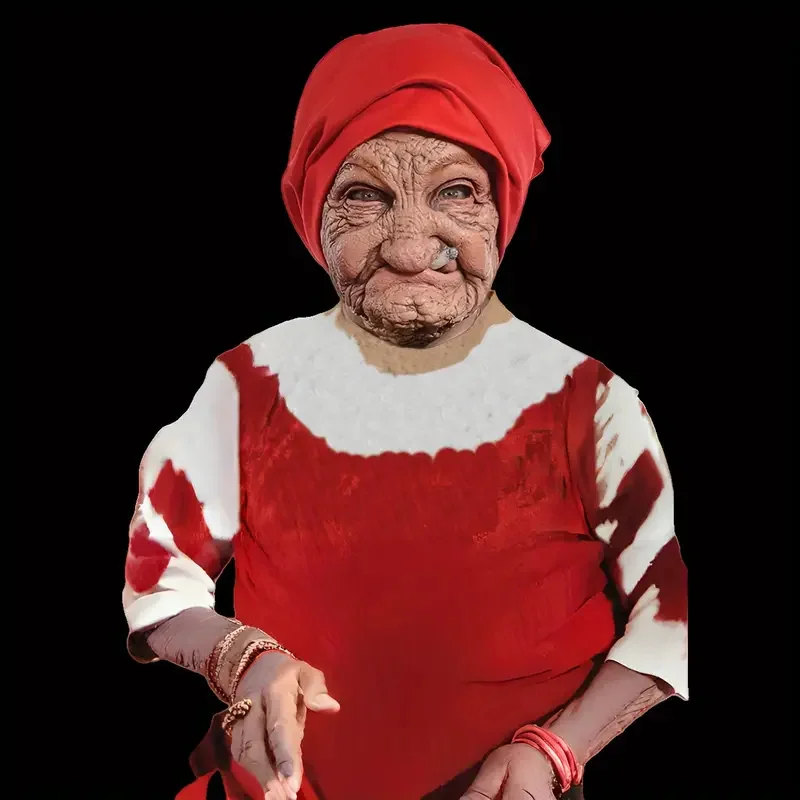 Little Red Hood Smoking Grandma Old Woman Mask Party Props Halloween,Halloween Party Dress Up Costume Props Halloween Mask