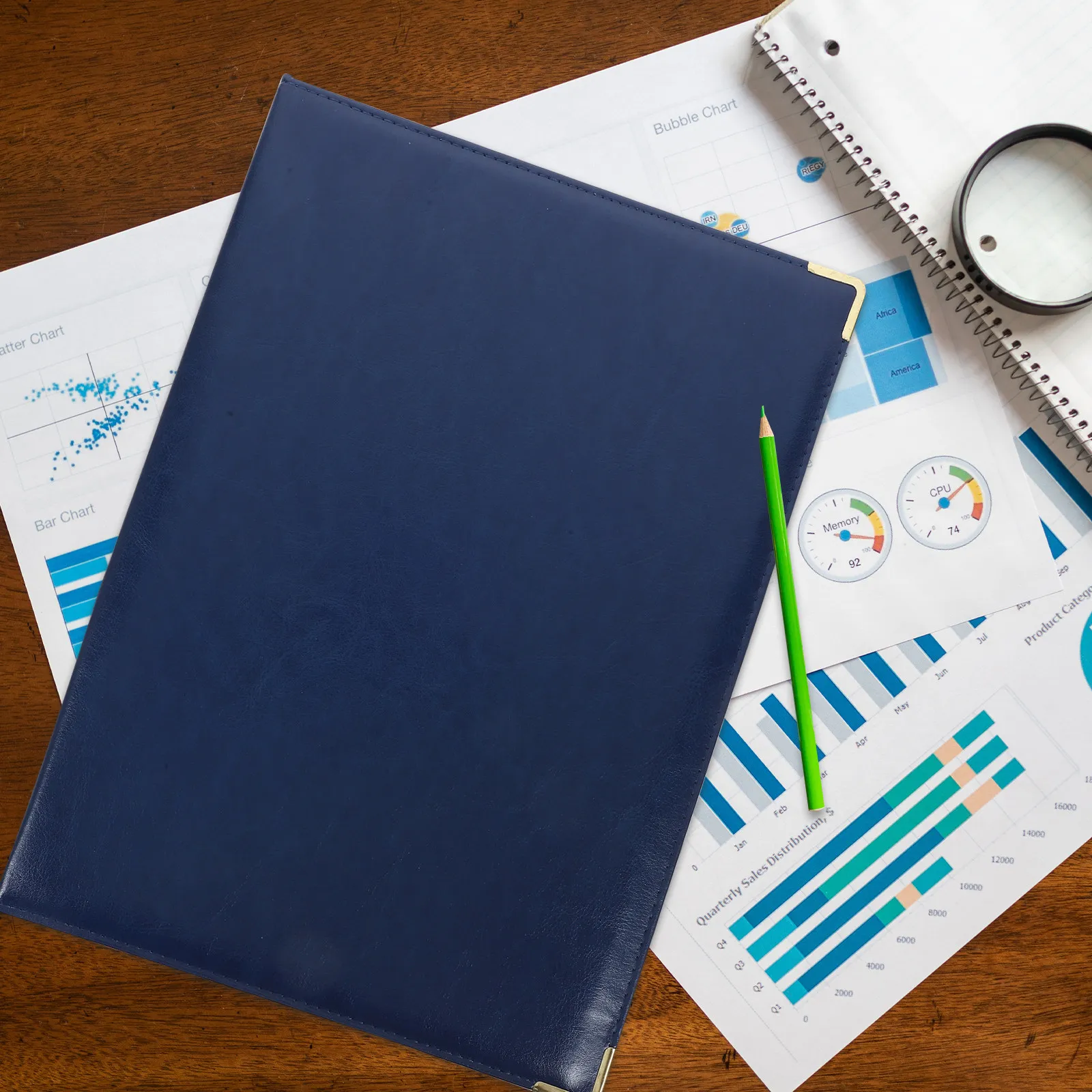 

Professional Portfolio Folder with Integrated Writing Pad Document Organizer Binder for Office School Business Interview Resume