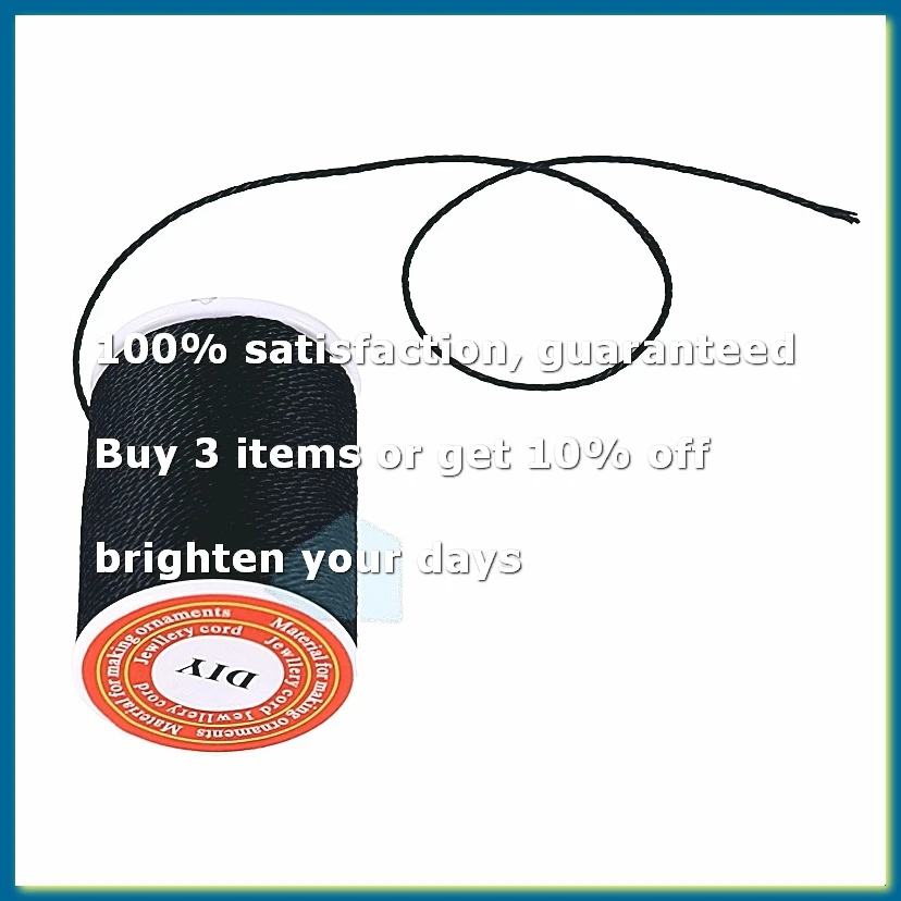 Roll Black Waxed Cotton Necklace Beads Cord String 1mm