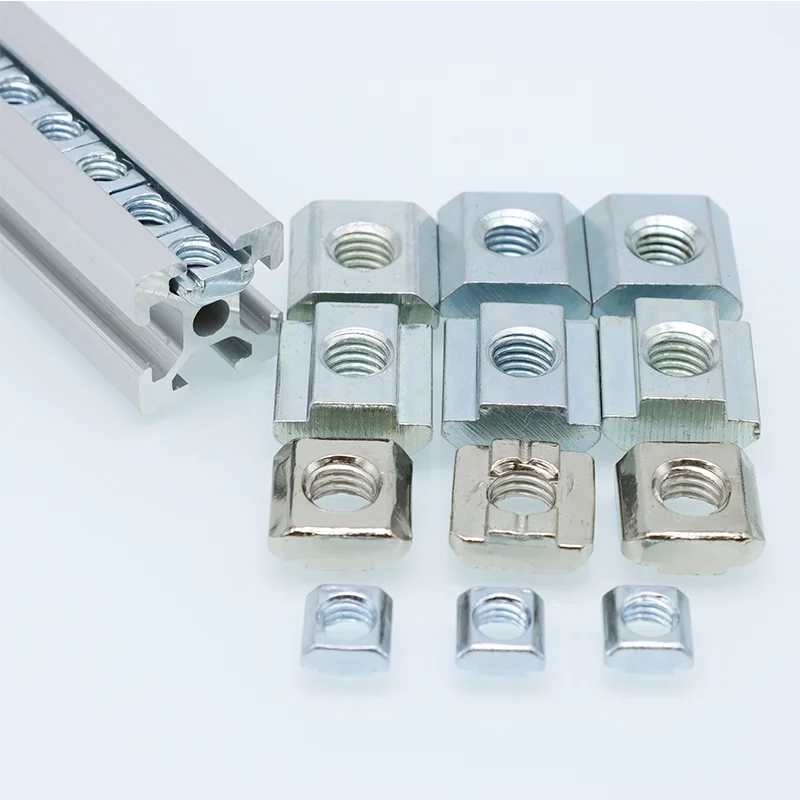 200 P Slider T-NUT M3 M4 M5 M6 M8 BLOCK Square T-Track สล็อตเลื่อน HAMMER NUTS สําหรับการเชื่อมต่อโปรไฟล์อลูมิเนียม 2020 3030 4040 45