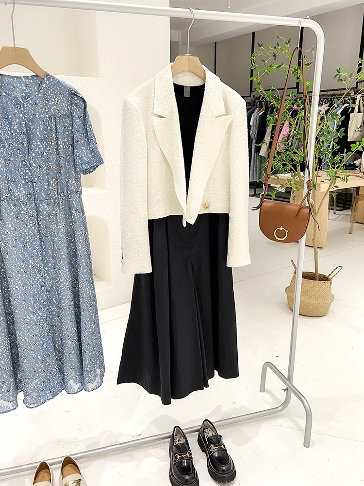 

Mimifa Luxury Brand Pure Original Commute Sle ort Coat with Notch Collar Breathable Ladies Jaet Spring Season