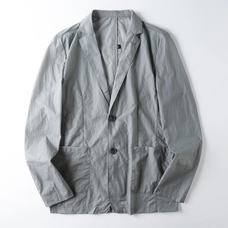 

Ultra-Light Breathable Men's Waterproof Sunscreen Suit Jaet Faionable Busin Casual Long Sve Stand Fit Outerwear