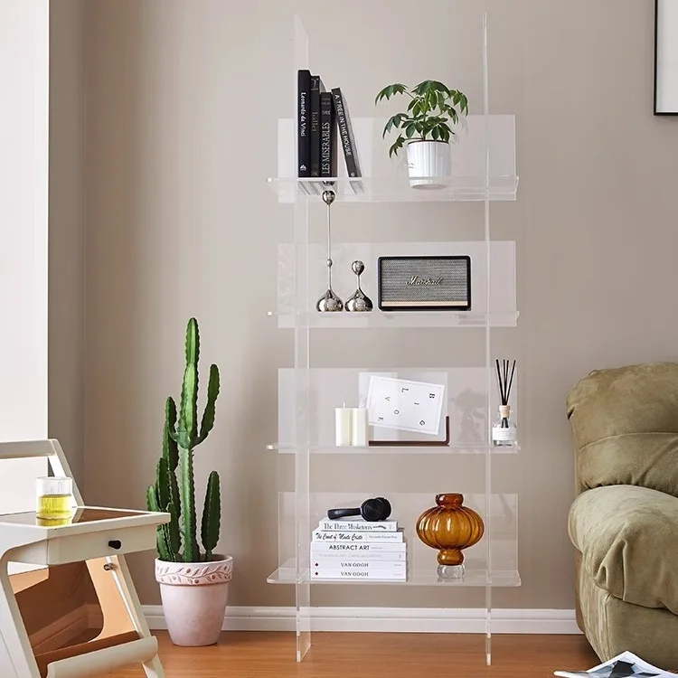 Acrylic Shelf Living Room Floor Display Bookshelf Multi-layer Creative Storage Shelf Home Figure Lego Display Shelf