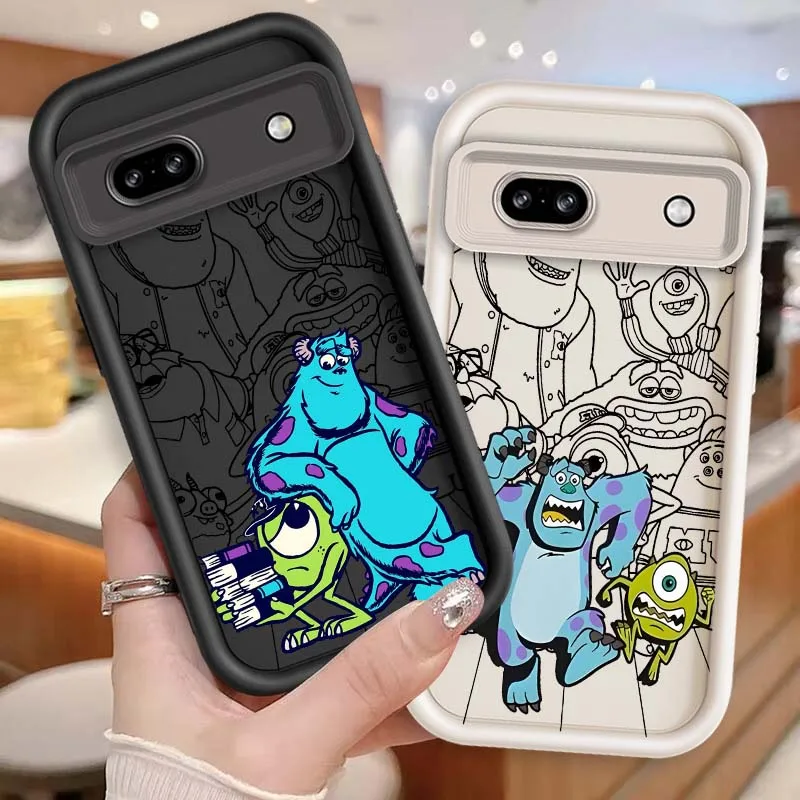 

Disney Anime Monster Inc For Google Pixel 9 8A 8 7 7A Pro XL 5G Eye Ladder Soft TPU Shockproof Cover